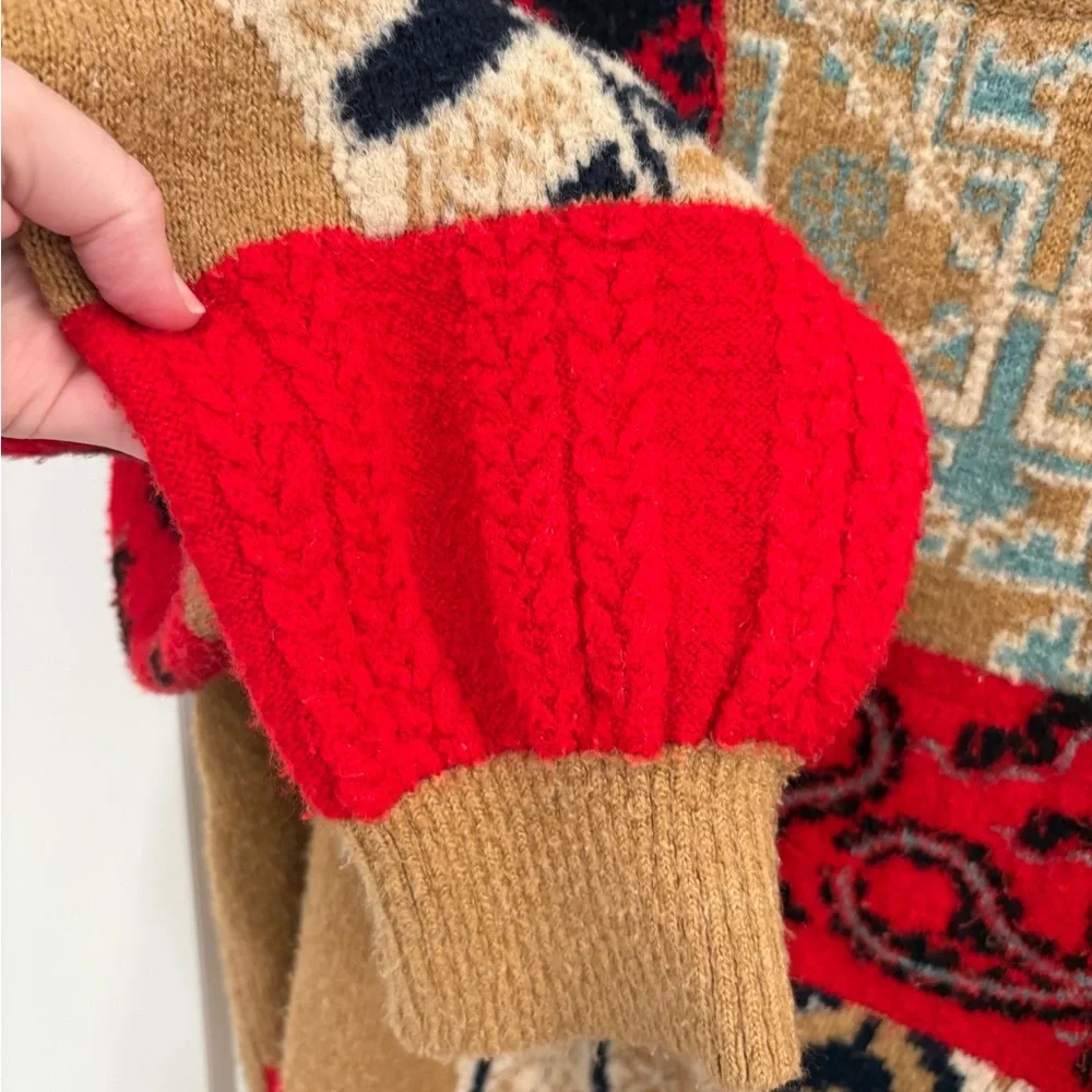 Anthropologie Rachael Patchwork Knit Sweater Size Medium - Picture 7 of 15